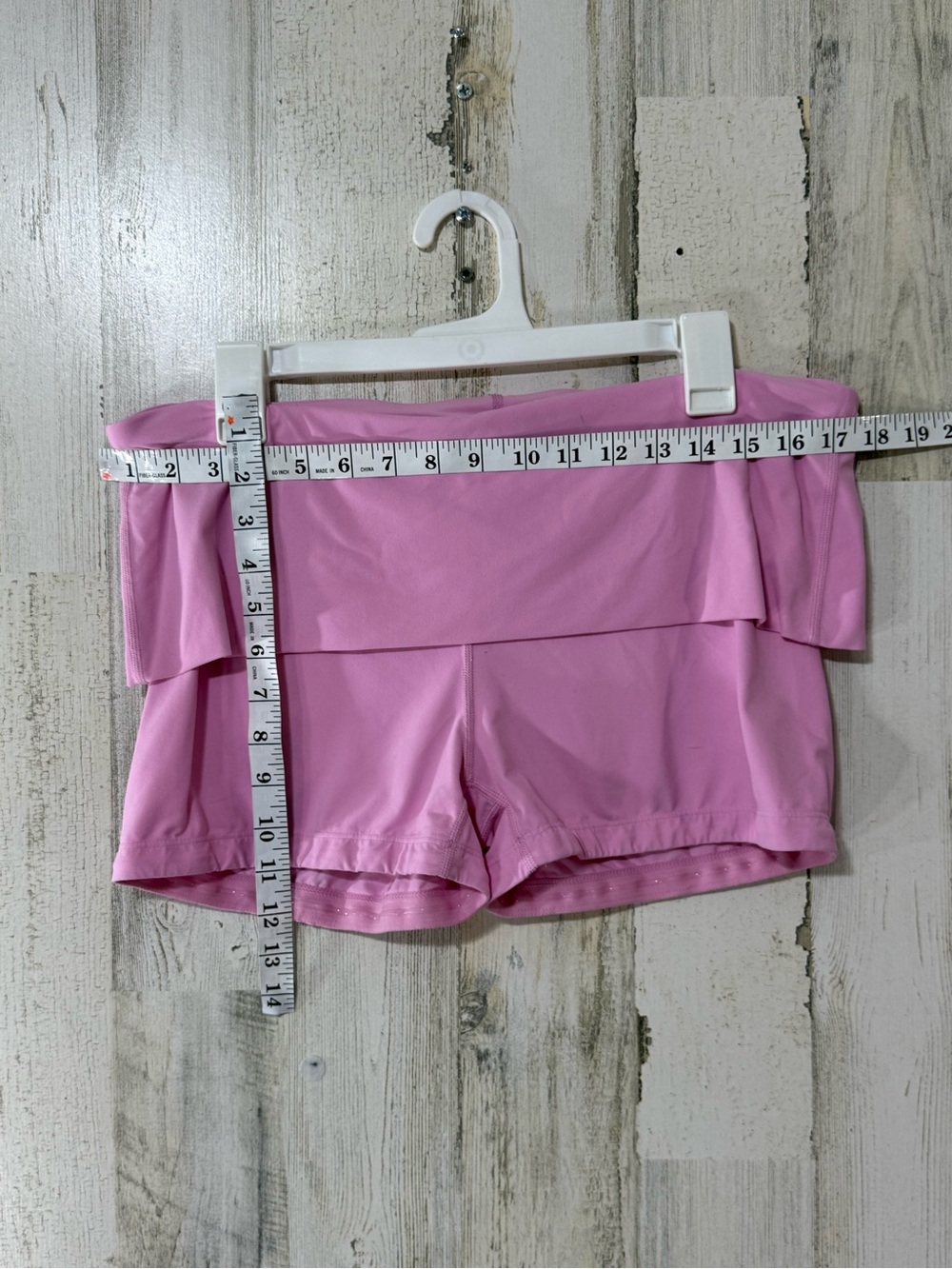 JoyLab Pink Fold-Over Waist Bike Shorts - Picture 6 of 10
